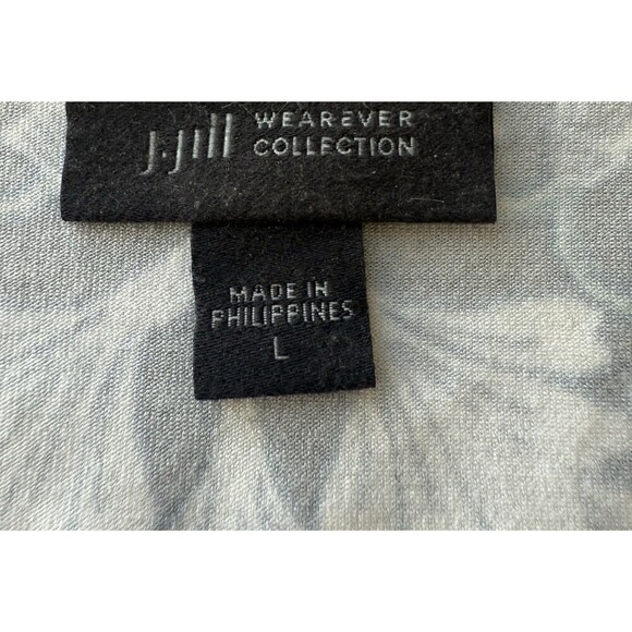 J. jill Black Floral V-Neck Pullover Dress Womens 3/4 Sleeve Pockets Size Large - Picture 3 of 10